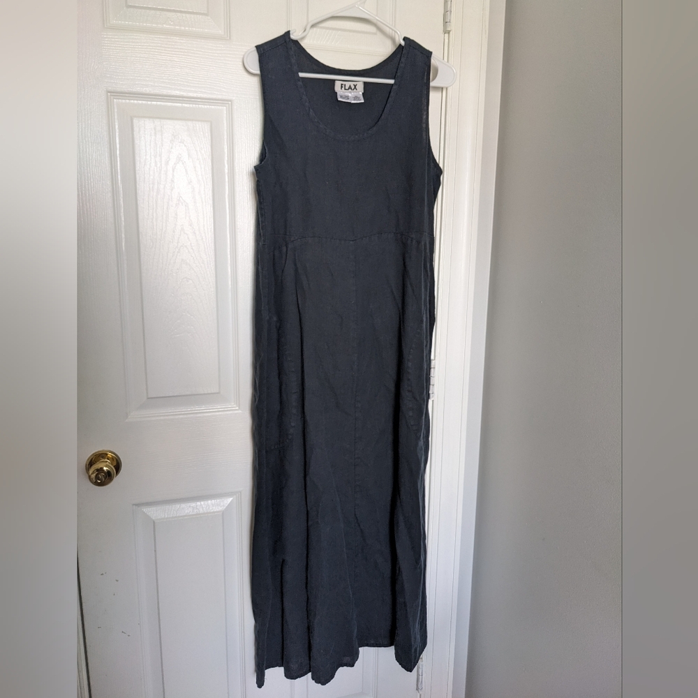FLAX 100% Linen Black dress